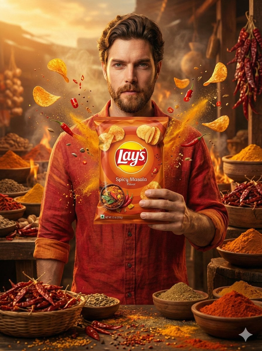 Man Holding Lay's Chips in Realistic Ad Style — image 2