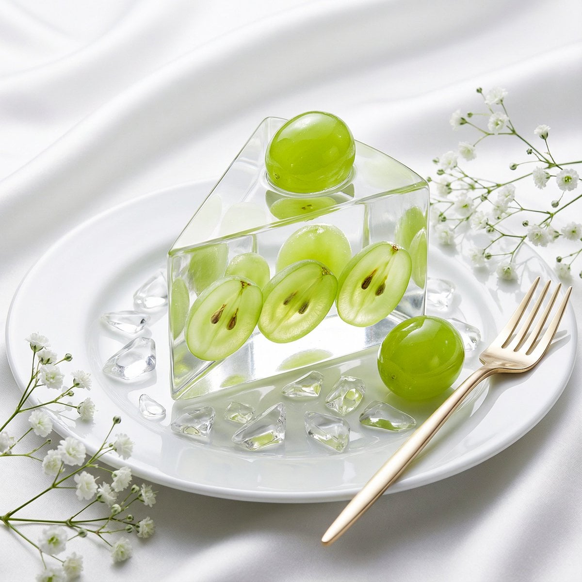 Crystal Glass Prism Cake with Orange Fruit — image 2