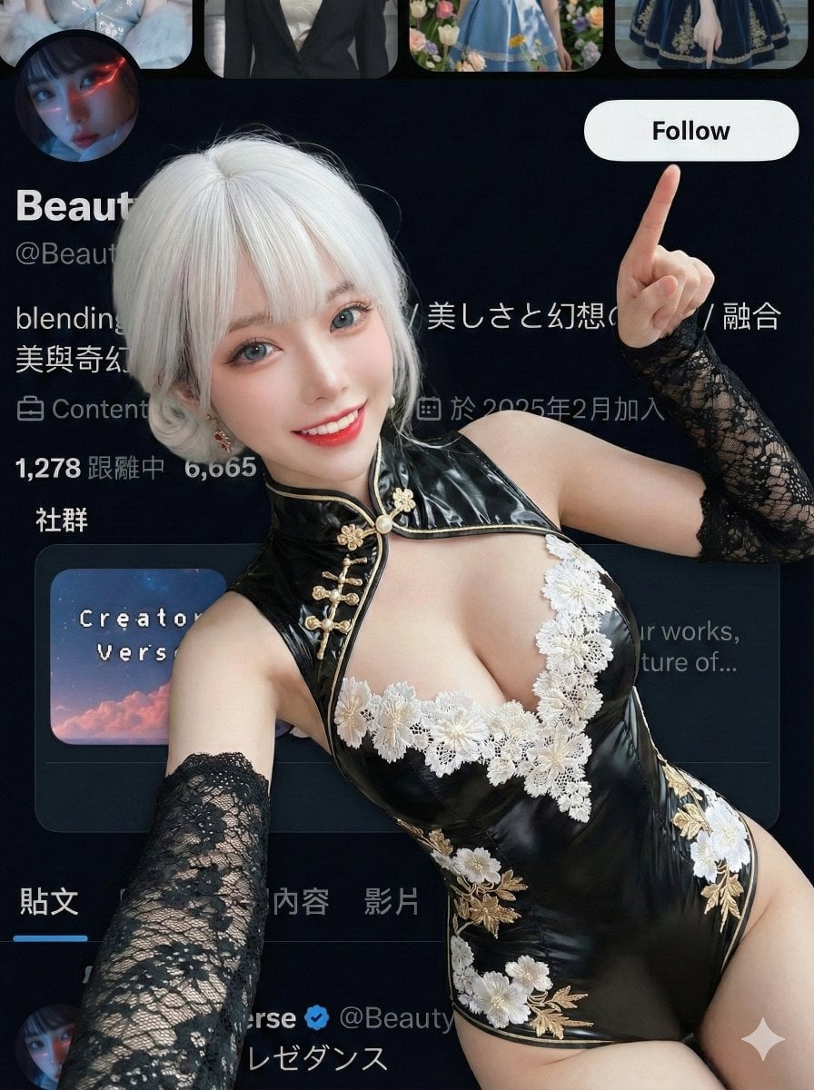 Influencer Pointing from High Angle Selfie