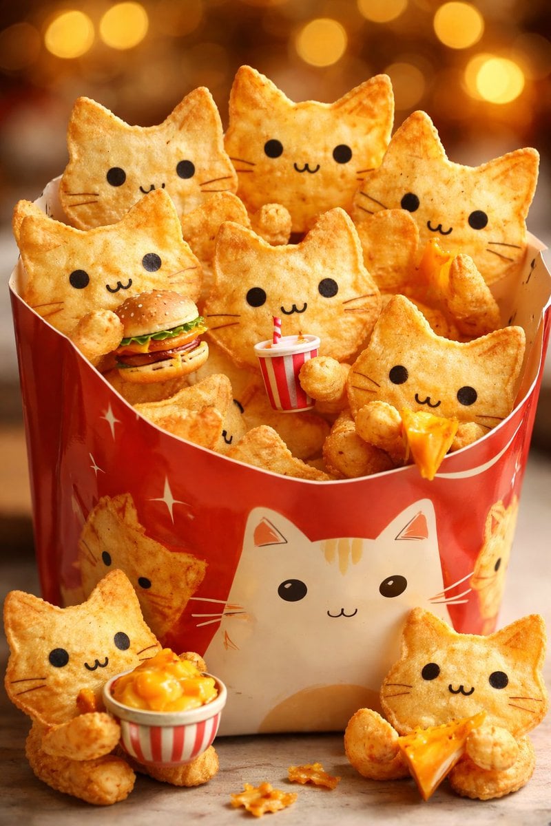Cat-Shaped Tortilla Chips in Snack Bag — image 3