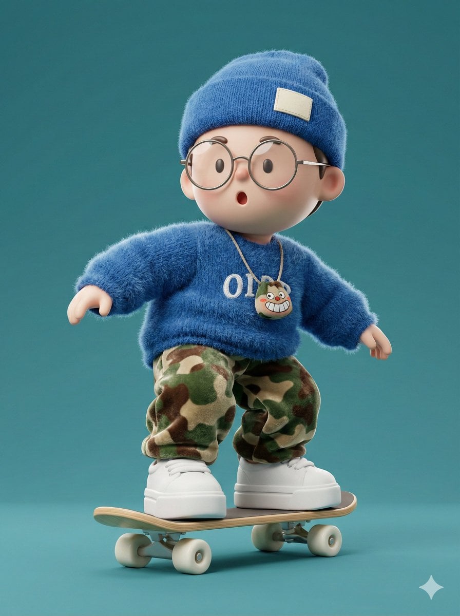 Chibi Boy Skater  OID  Art Toy