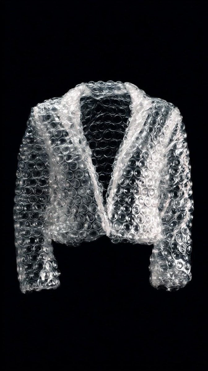 Elegant Transparent Bubble Wrap Fashion Item Studio Shot — image 2