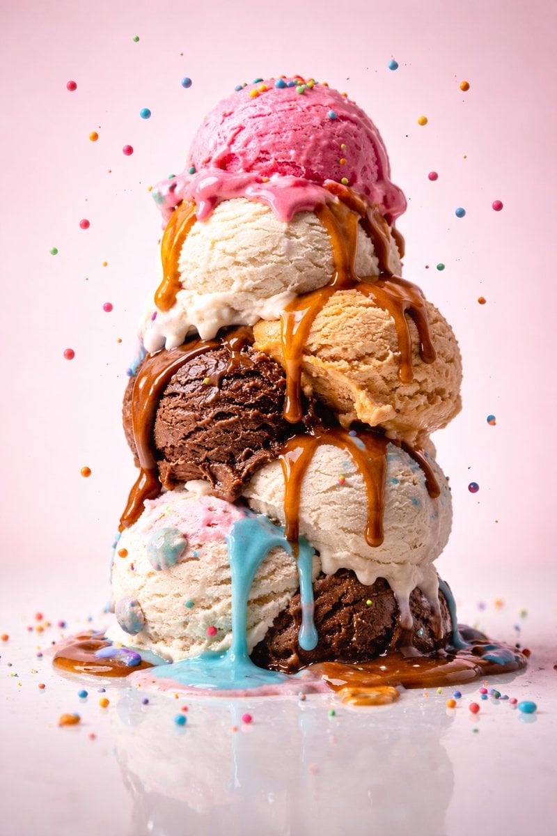 Hyperreal Ice Cream Cone with Purple Splash — image 4