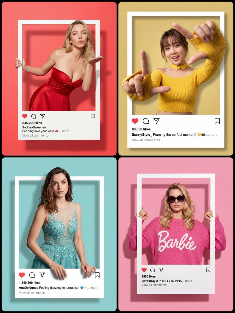 Fashion Portrait with Instagram-Style Frame