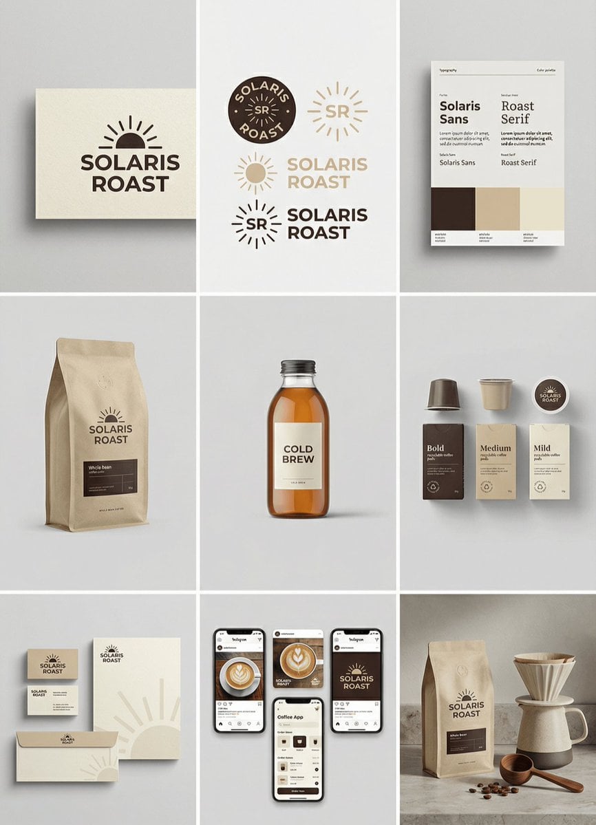 Comprehensive Brand Identity Grid Mockup