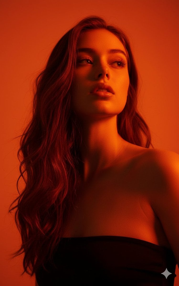Photorealistic Editorial Portrait with Intense Gaze