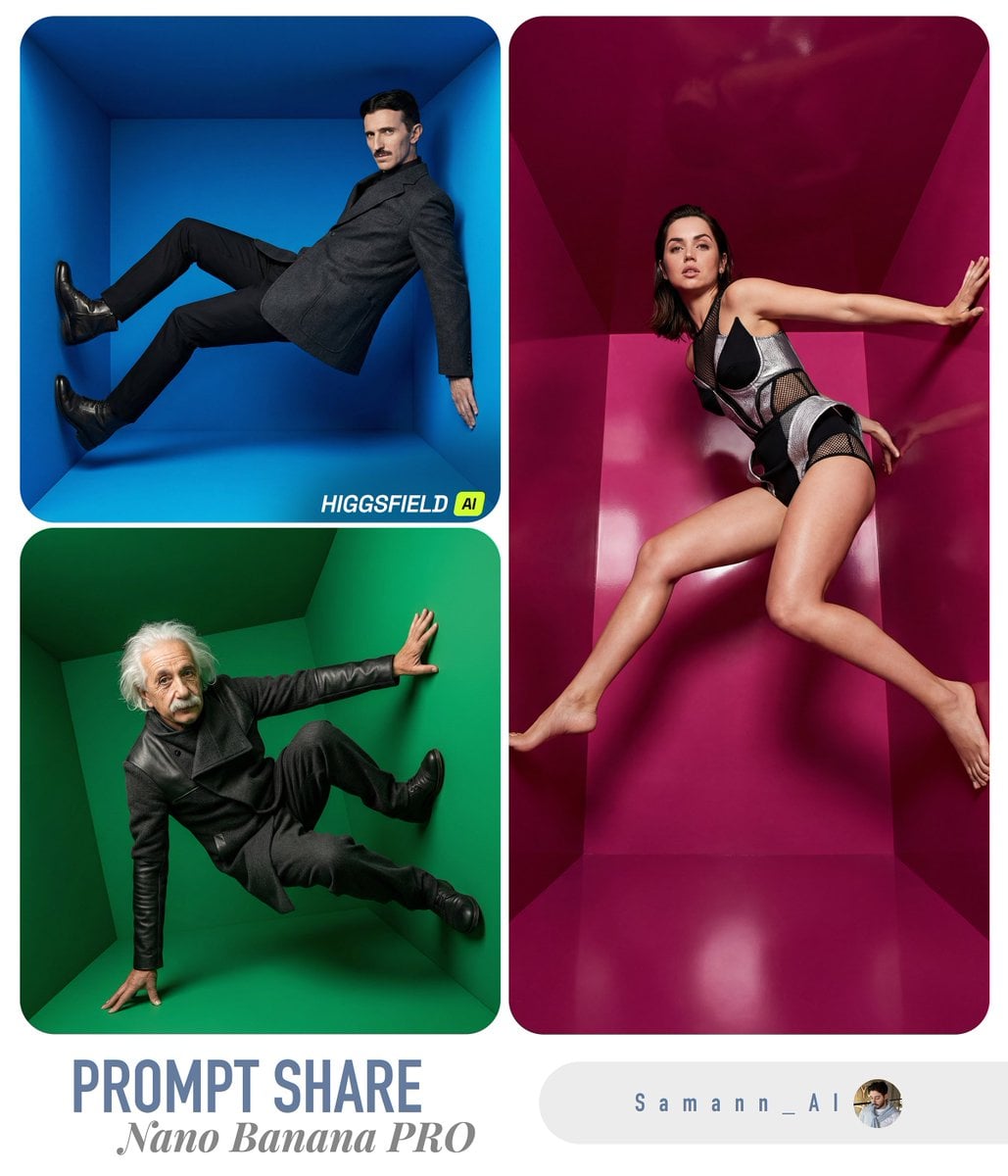 Fashion Portrait in a Surreal Geometric Color Box