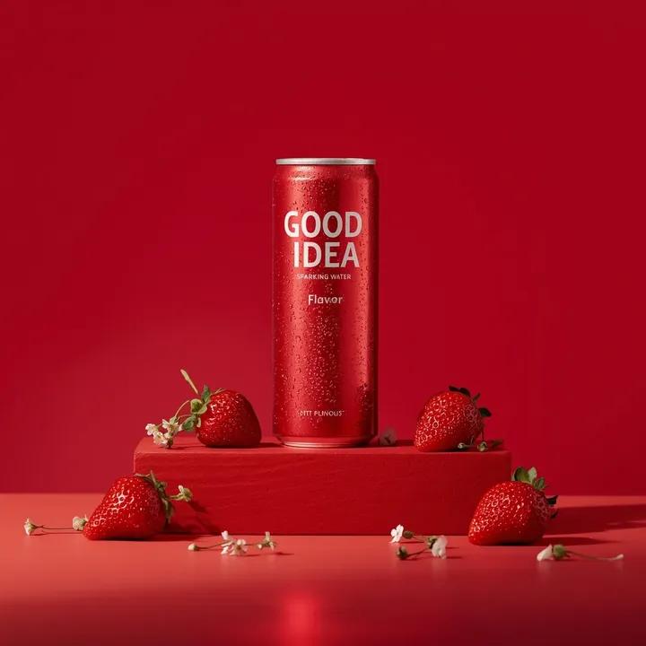 Sparkling Water Can with Strawberries and Elderflower — image 3