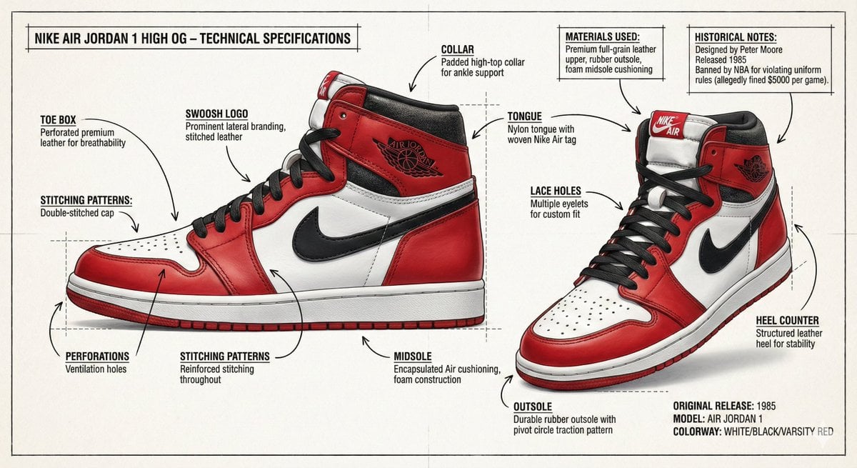 Infographic of Nike Air Jordan 1 High OG Sneaker — image 3