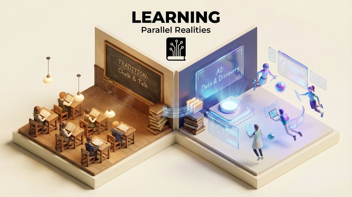 Split Diorama of Parallel Themed Worlds — image 4