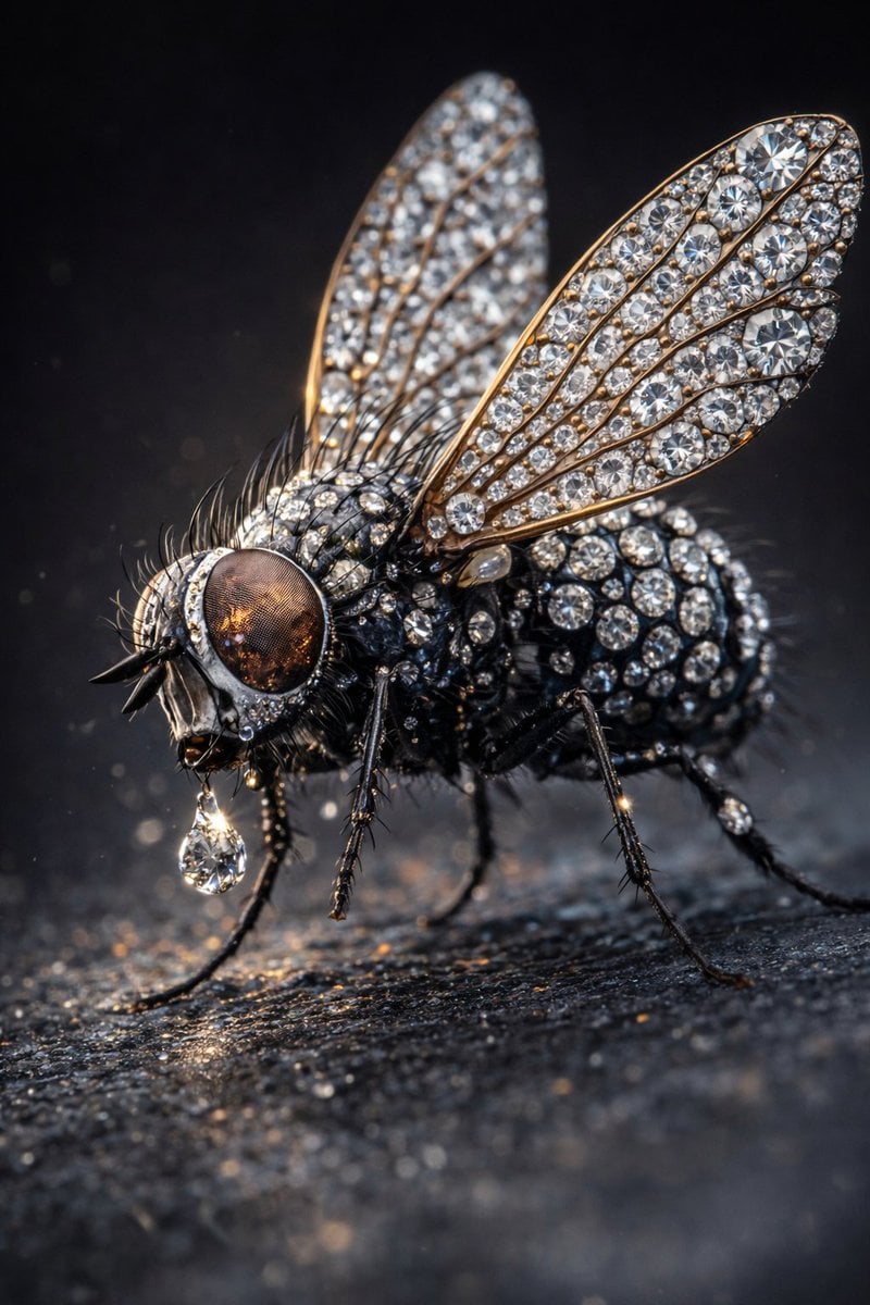 Intricate Mechanical and Gemstone Fly Macros — image 3