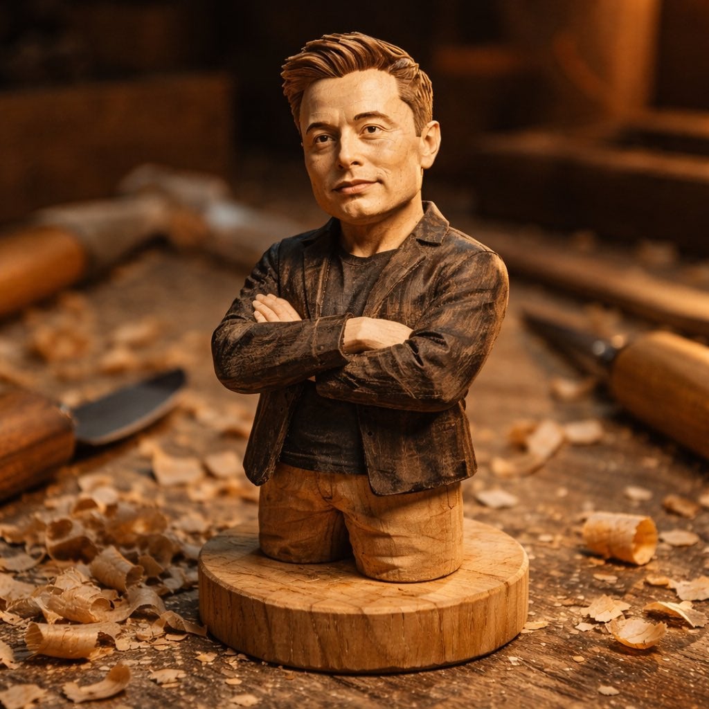 Hand-Carved Wooden Miniature Figure — image 2