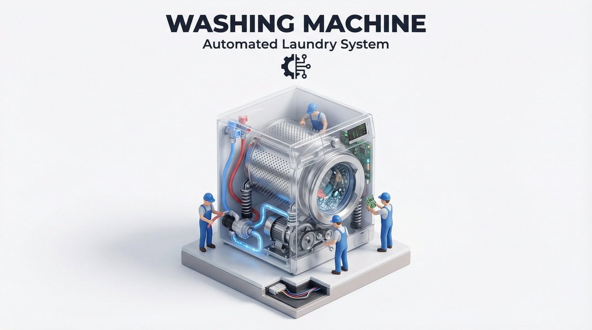 Isometric 3D Machine Cutaway Diorama with Technicians — image 4