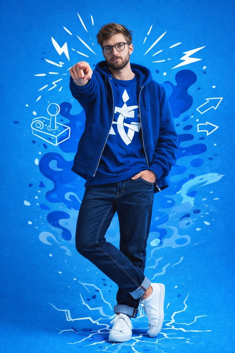 Editorial Portrait With Modern Art Doodles — image 2