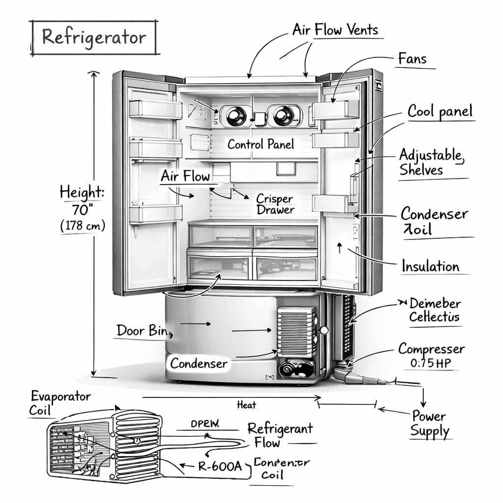 Infographic: Detailed Washing Machine Technical Illustration — image 4