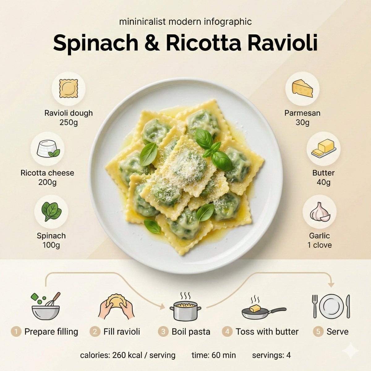 Minimalist Polish Pierogi Recipe Infographic