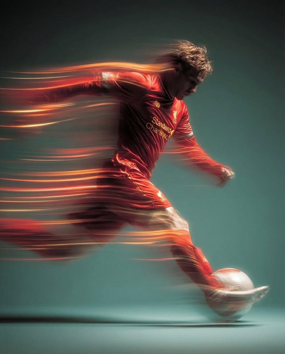 Soccer Player Kicking Ball in Mid-Air — image 2