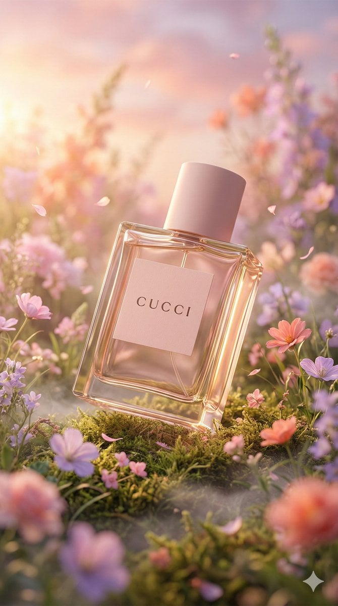 Luxury Perfume Bottle in Fantasy Meadow