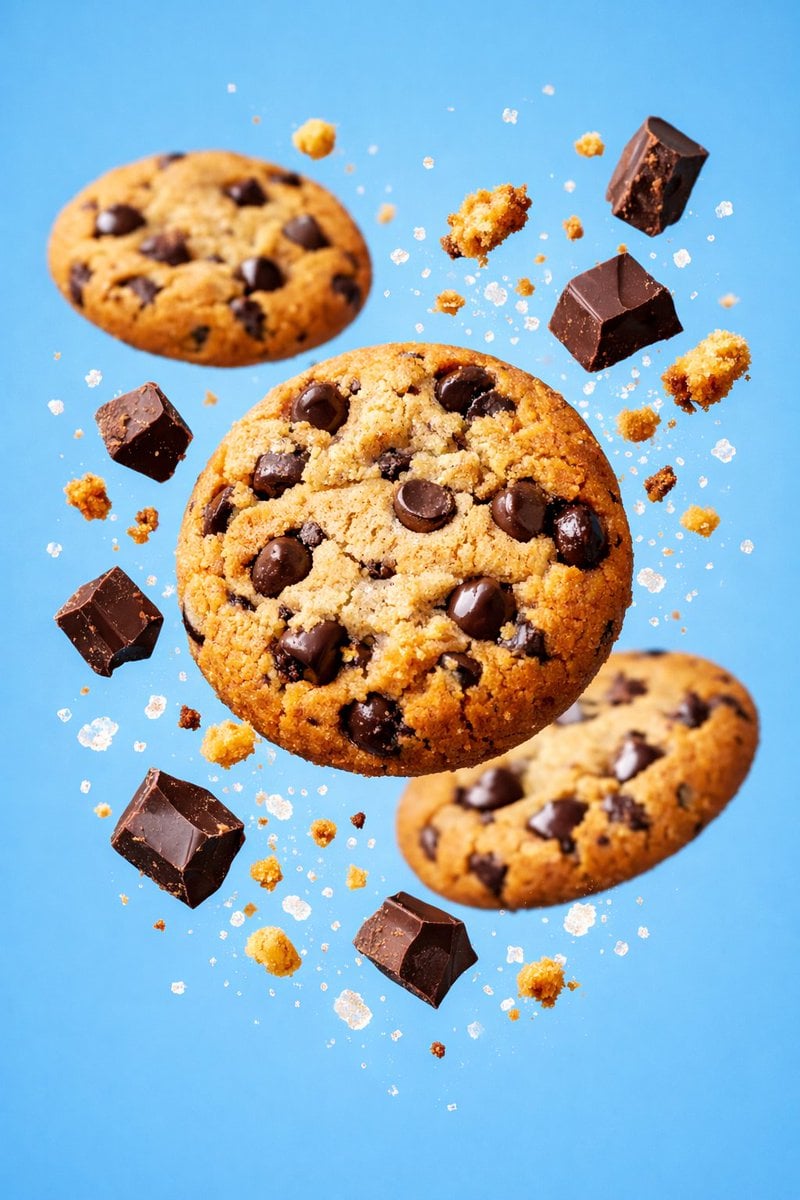 Chocolate Chip Cookies Mid-Air Explosion — image 2