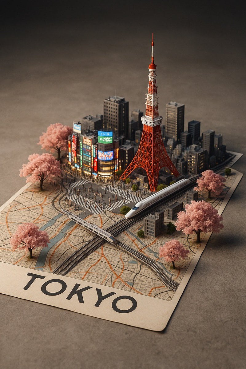 3D Urban Diorama of City Street Map