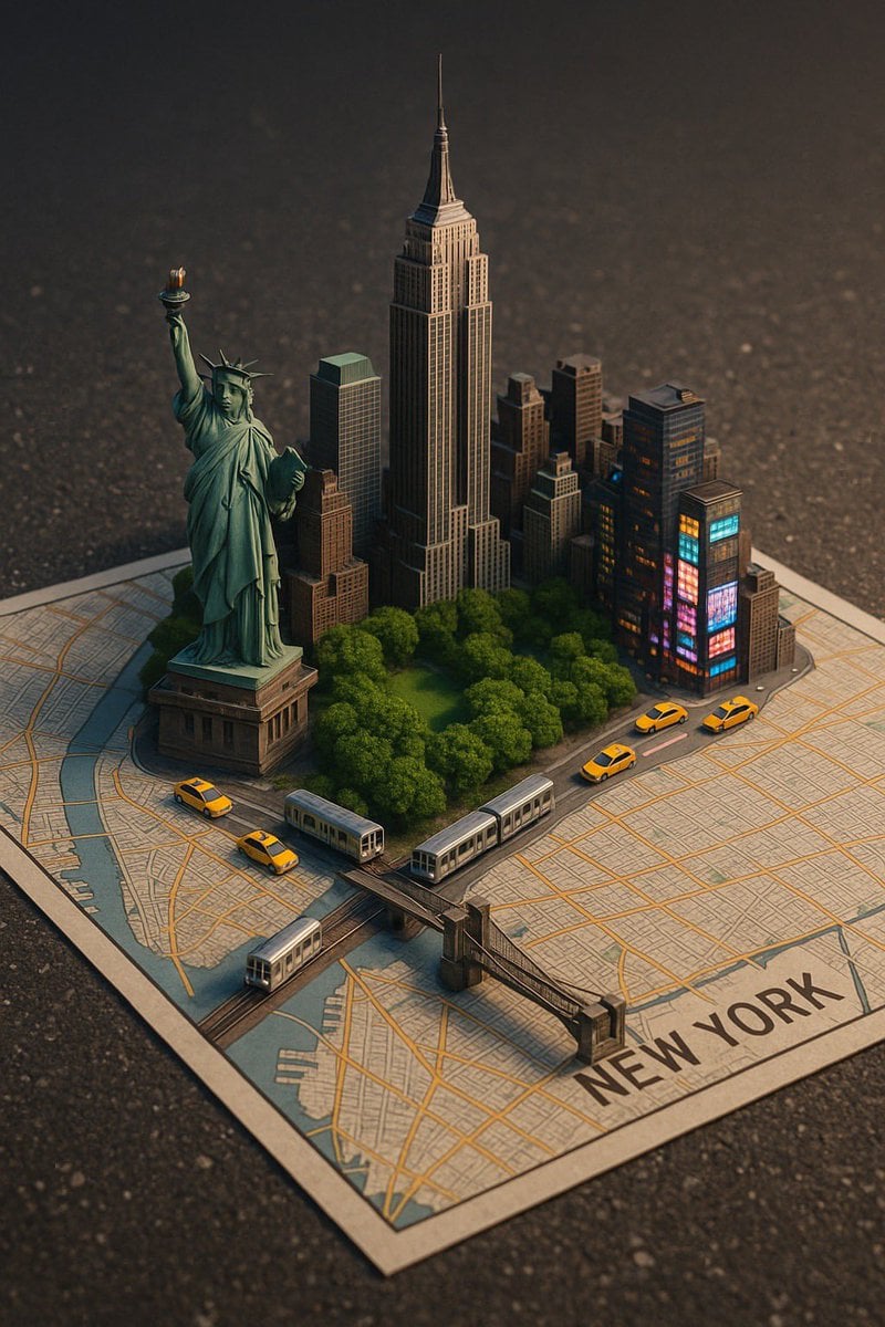 3D Urban Diorama of City Street Map — image 2