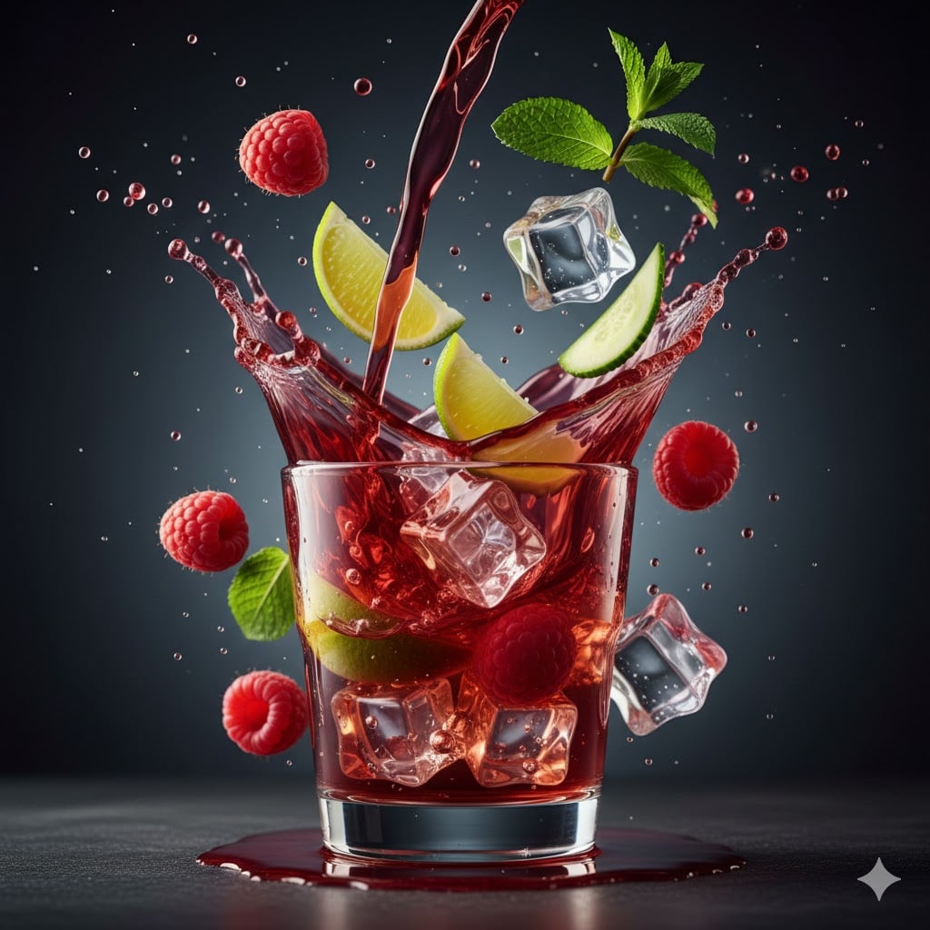 Exquisite Cocktail with Levitating Ingredients — image 2