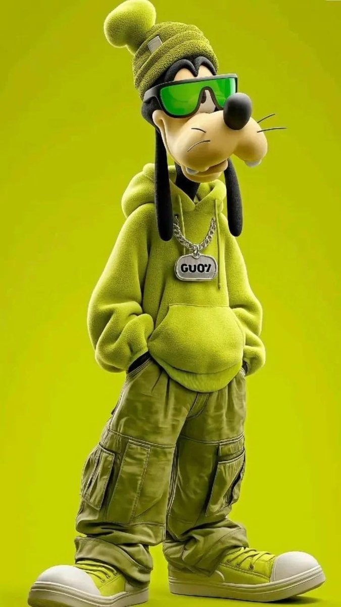 Anthropomorphic Dog in Neon Streetwear