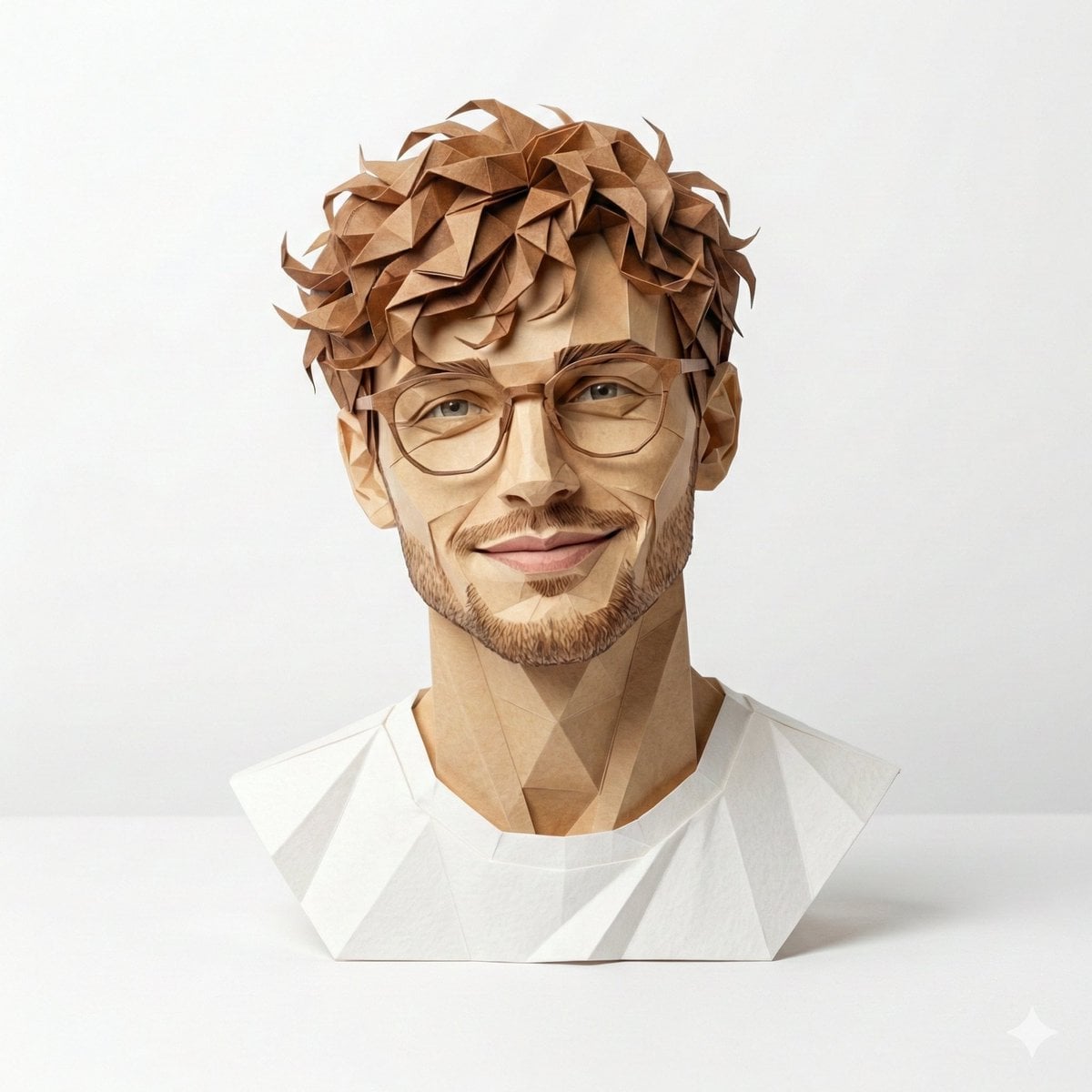 Hyper-Detailed Origami Person Portrait