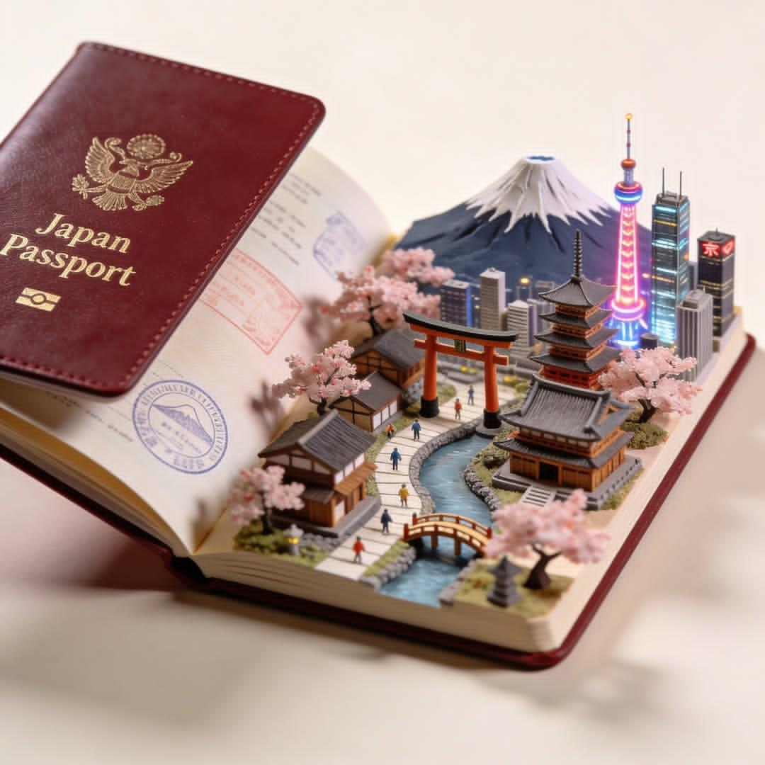 Hyperrealistic Open Passport Featuring Country Diorama — image 2