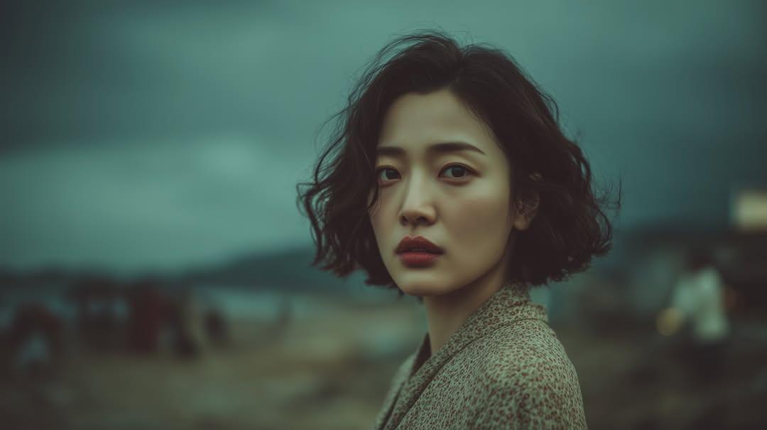 Photorealistic East Asian Woman at Sunset Portrait — image 2