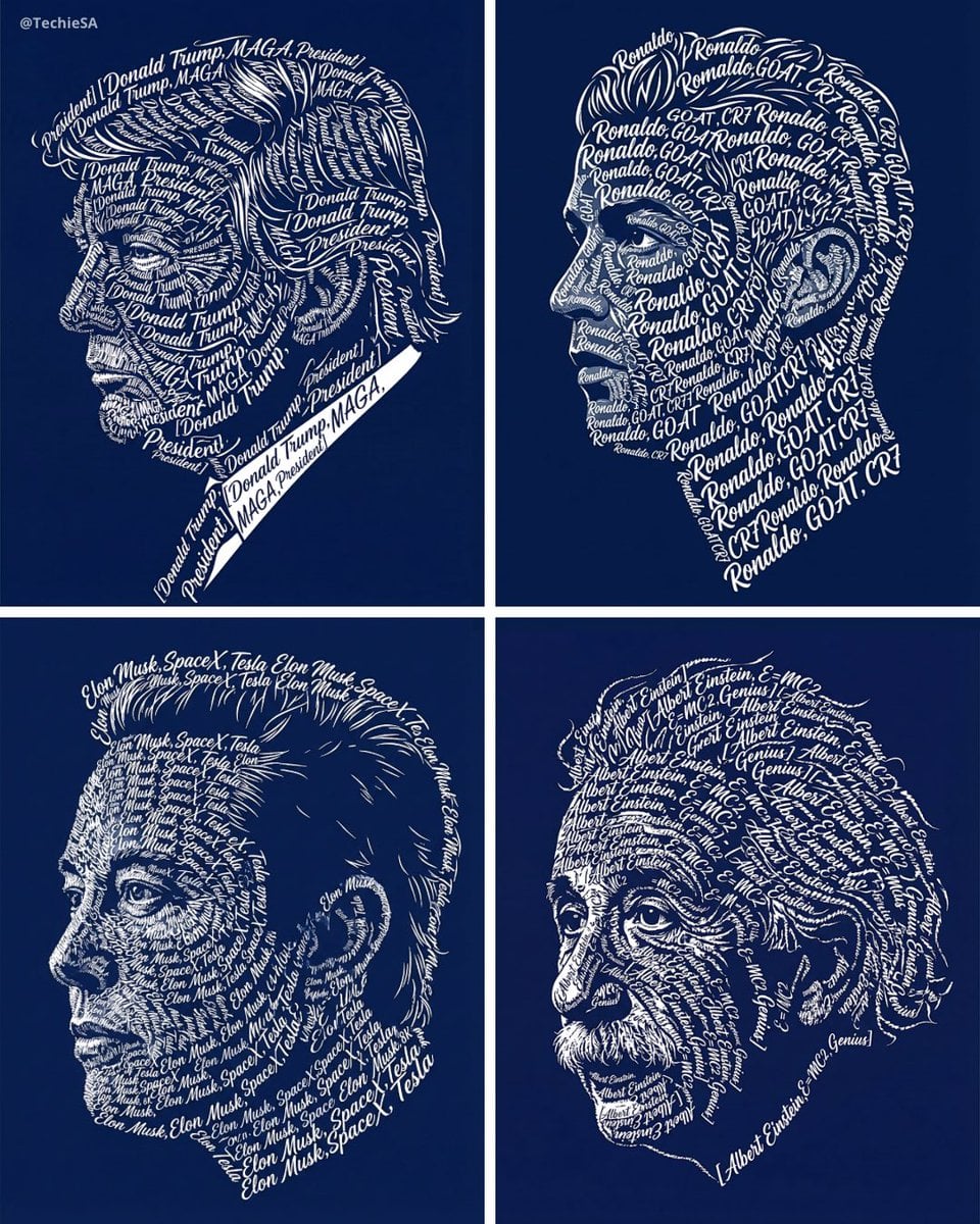 Text-Based Typographic Portrait of a Person