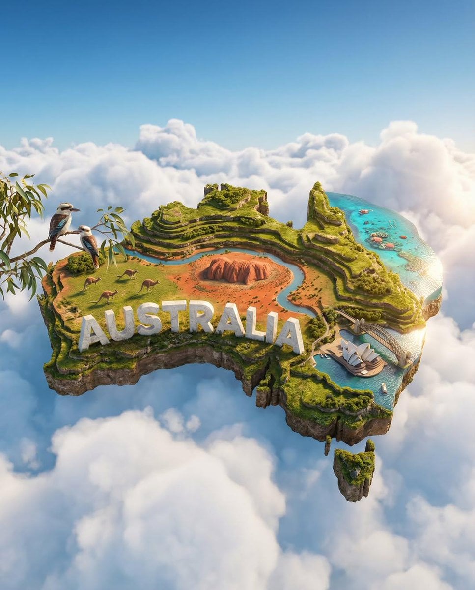 Hyper-Realistic Floating Island Poster of [Country]