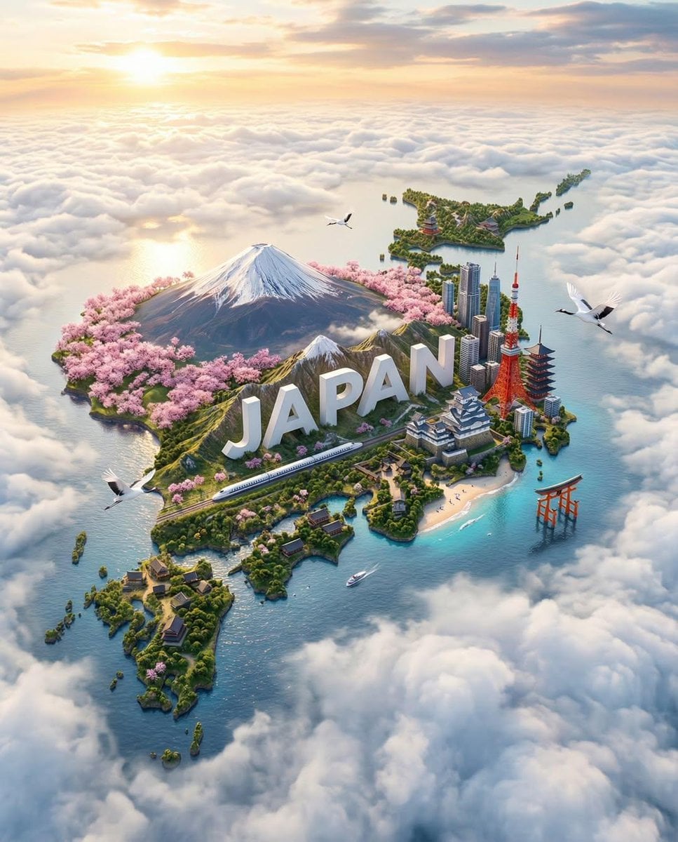 Hyper-Realistic Floating Island Poster of [Country] — image 2