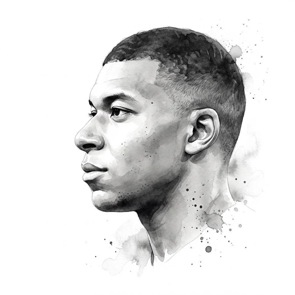 Monochromatic Ink Portrait with Splatter and Diffusion — image 2
