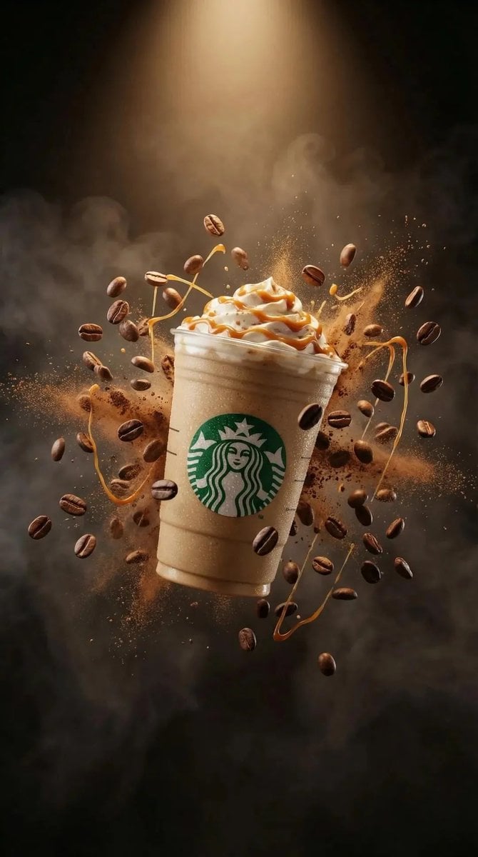 Caramel Frappuccino in Mid-Air — image 2
