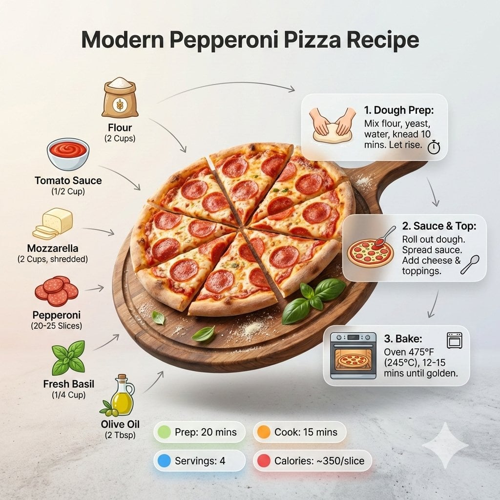 Modern Pizza Recipe Infographic Design