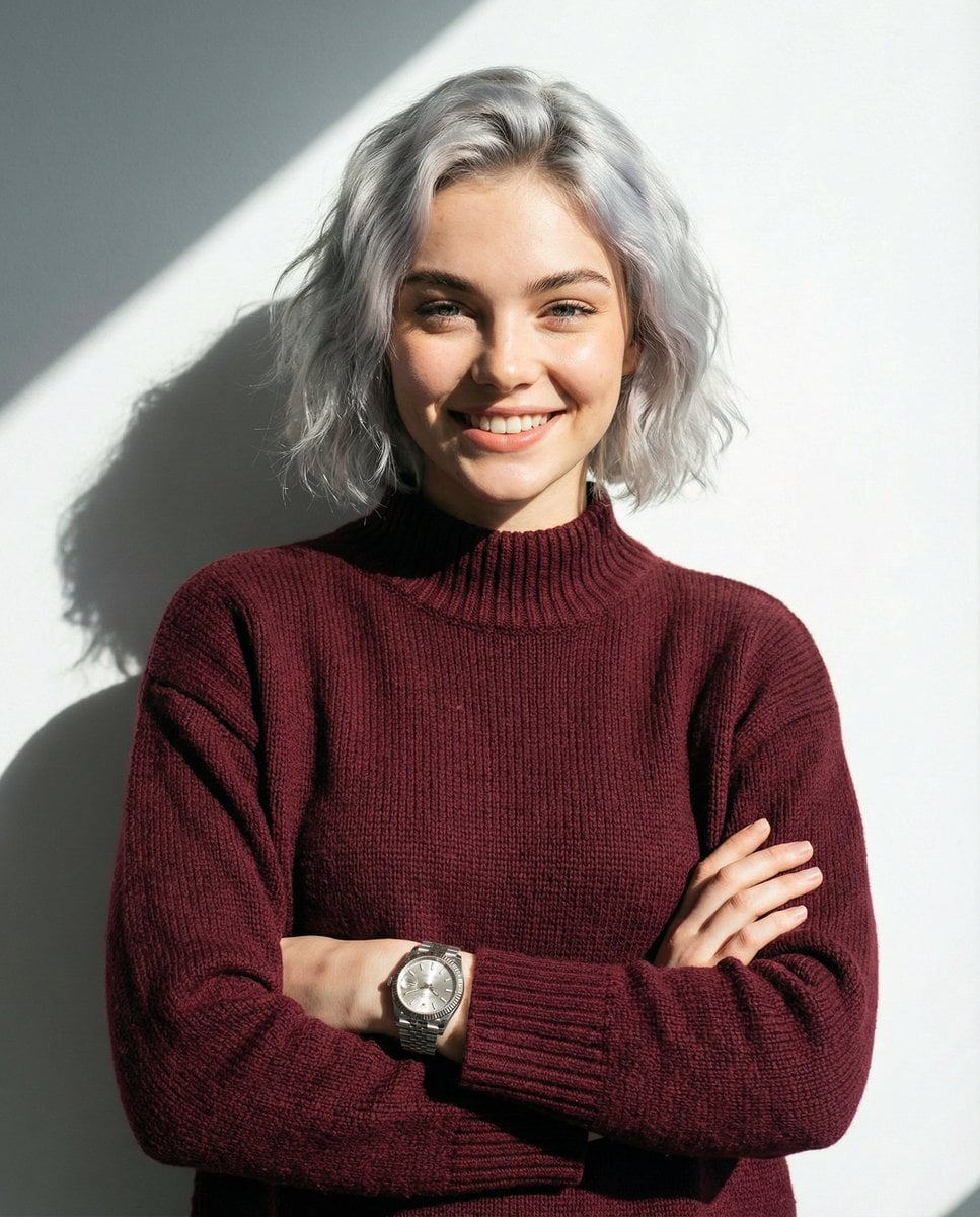 Man in Maroon Sweater with Rolex Studio Portrait — image 2