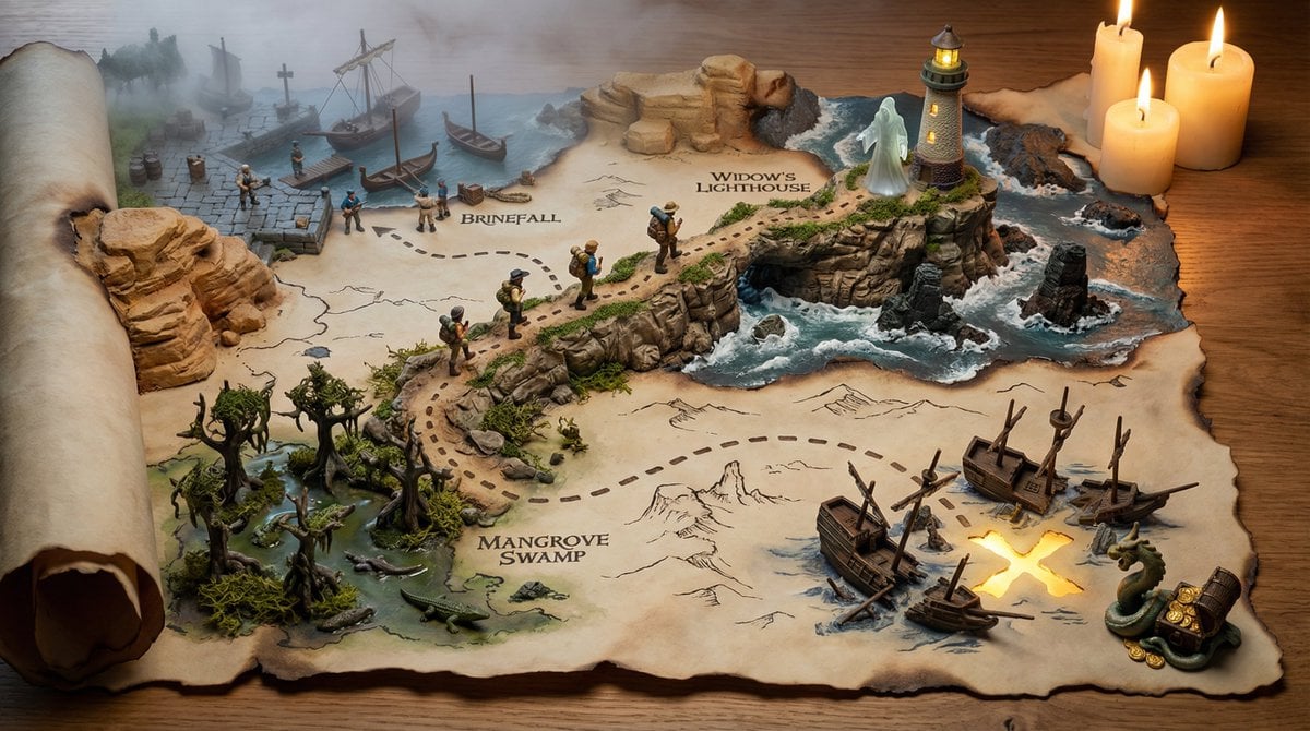 Interactive Hand-Drawn Adventure Treasure Map — image 2