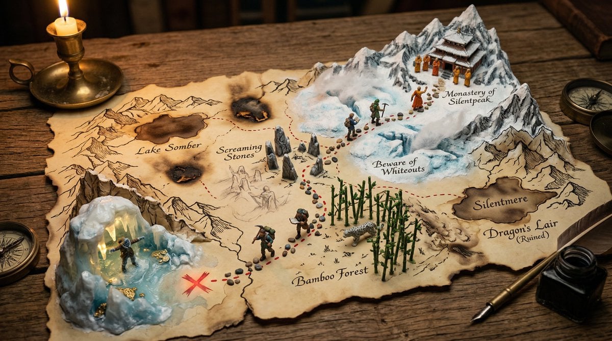 Interactive Hand-Drawn Adventure Treasure Map — image 3