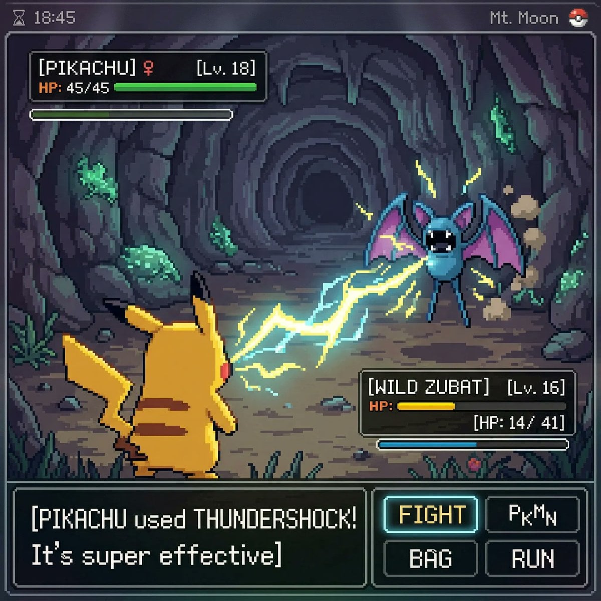Detailed Pixel Art Pokemon Battle Remake — image 3