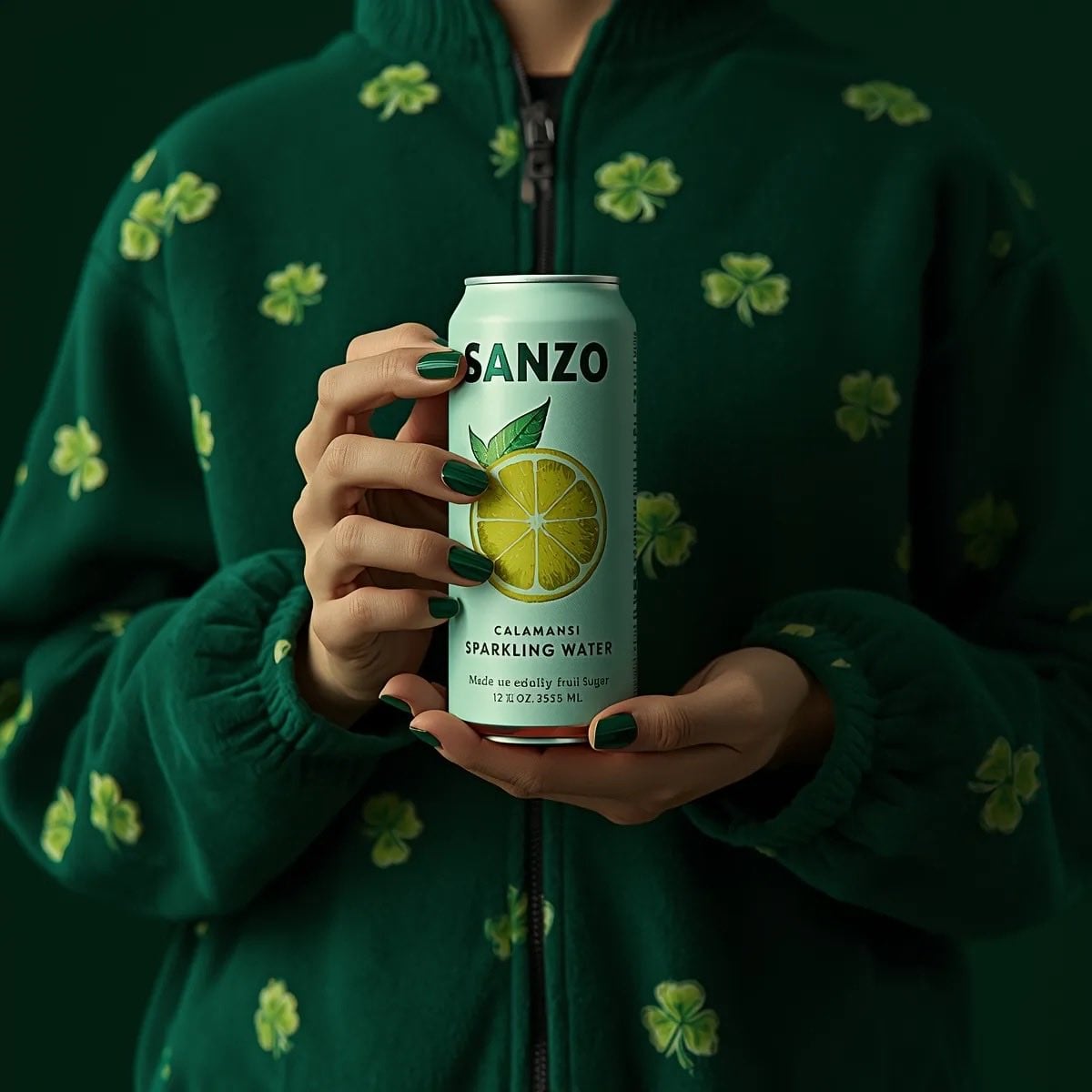 Monochromatic Green Sanzo Calamansi Water Product Shoot — image 2