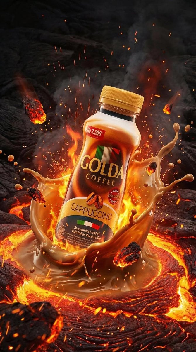 Ultra-Realistic Cappuccino Bottle with Dynamic Splashes — image 3