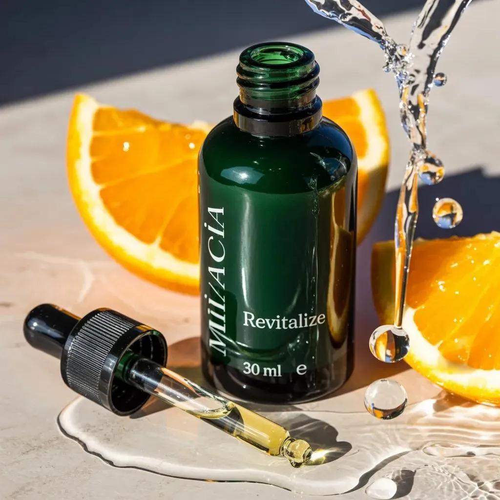 Luxury Skincare Serum Bottle with Citrus Splash — image 2