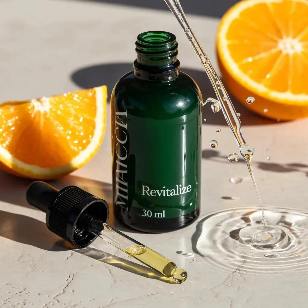 Luxury Skincare Serum Bottle with Citrus Splash — image 3