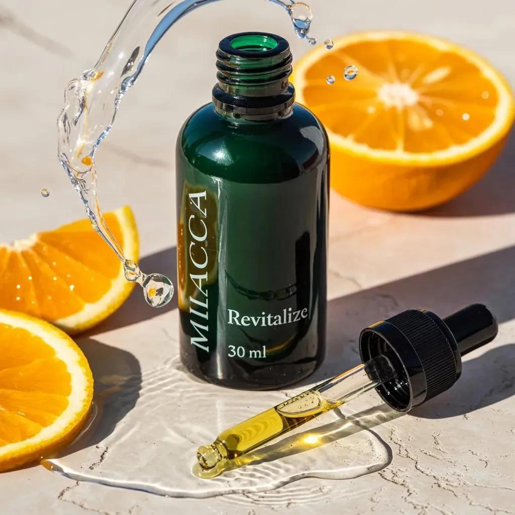 Luxury Skincare Serum Bottle with Citrus Splash — image 4
