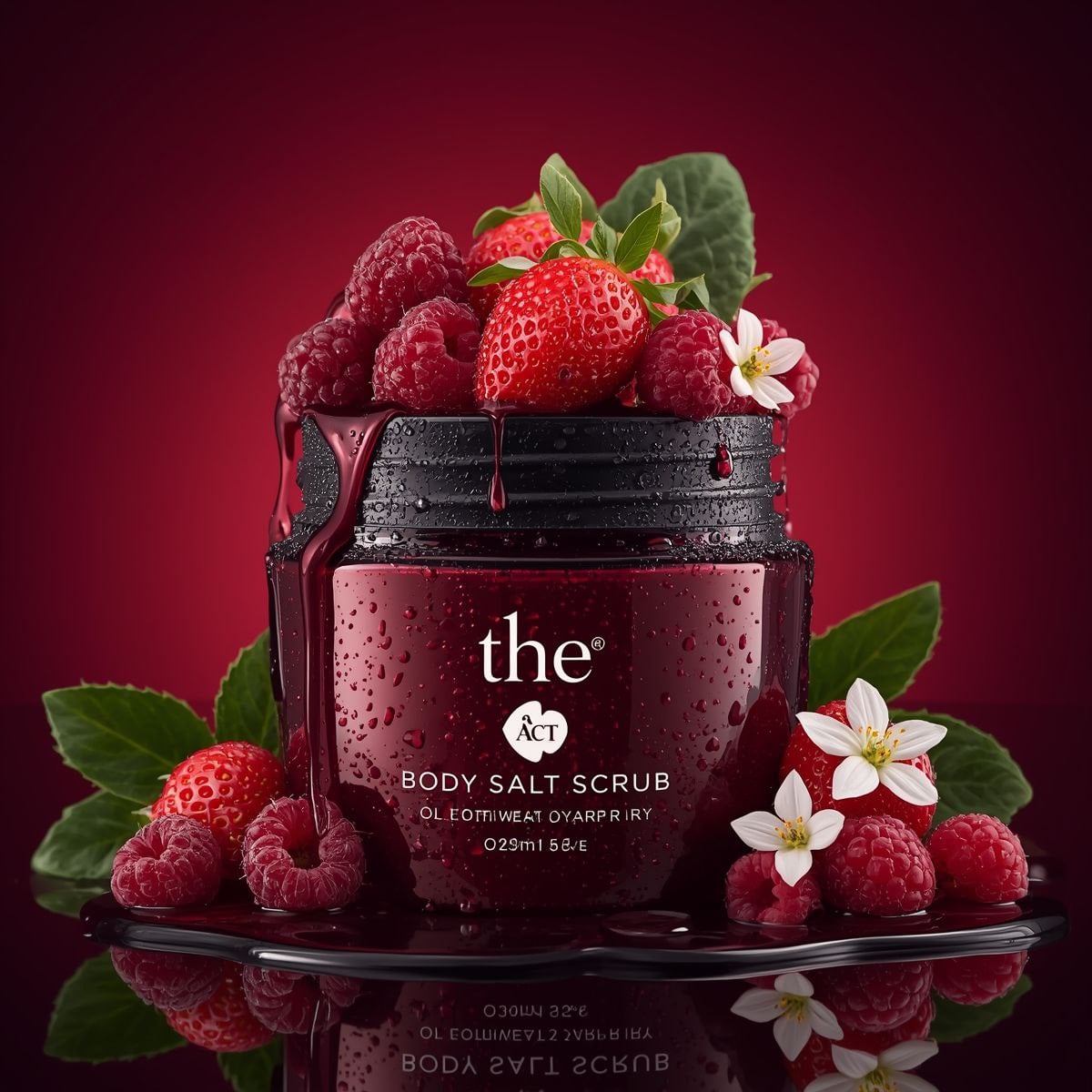 Luxury Skincare Jar with Fruits and Flowers