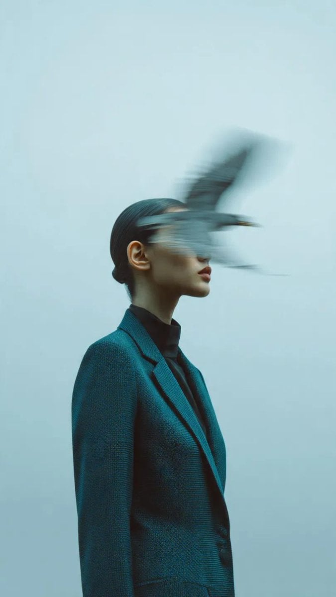 Surrealist Editorial Portrait with Motion Blur — image 3
