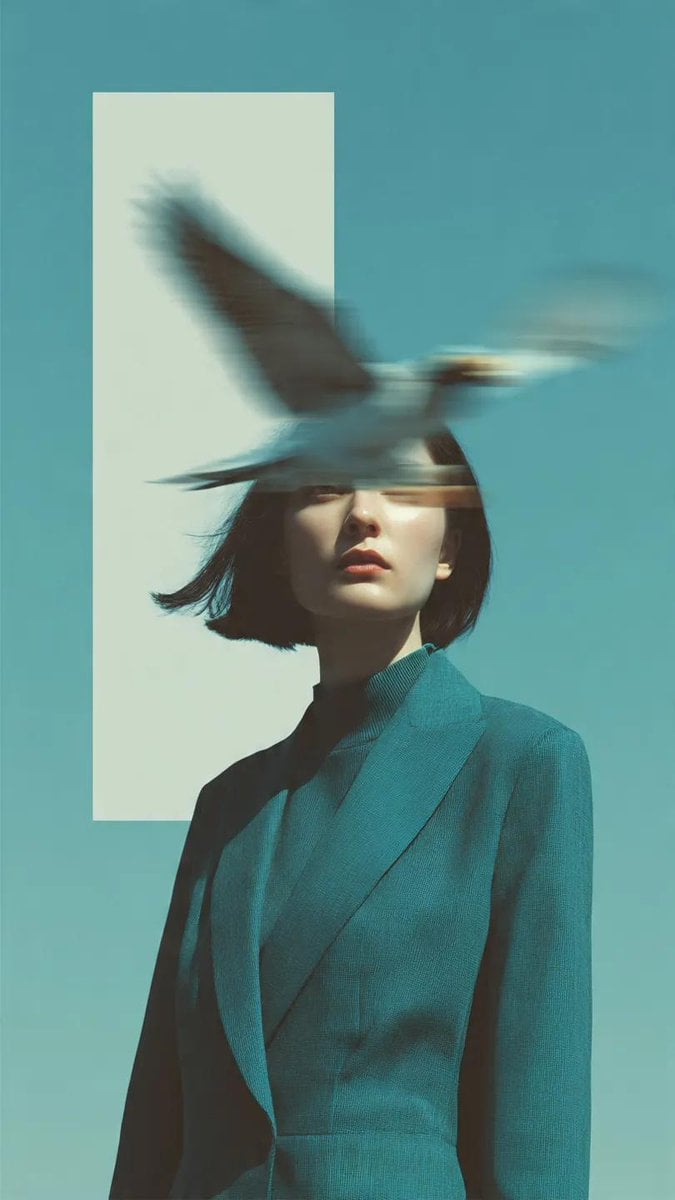Surrealist Editorial Portrait with Motion Blur — image 4