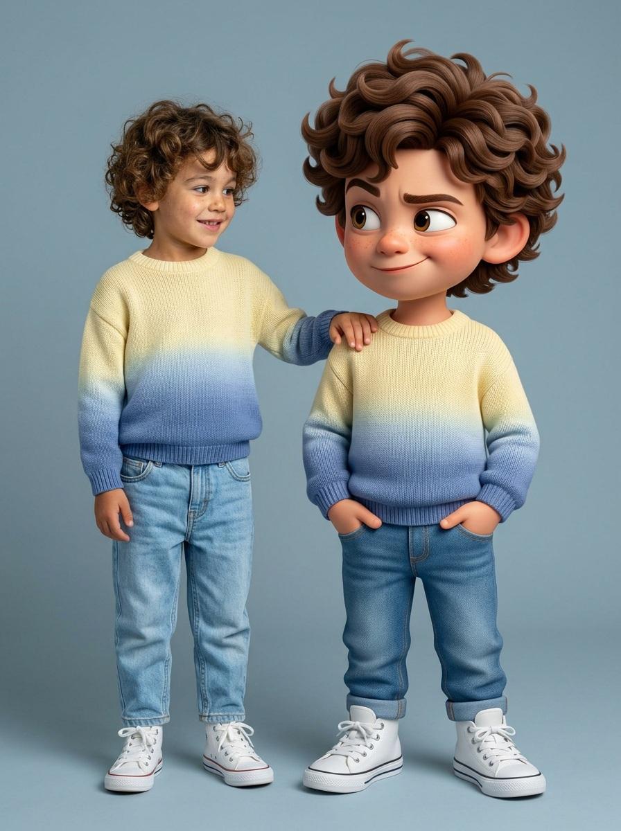 Realistic Person With Pixar Twin