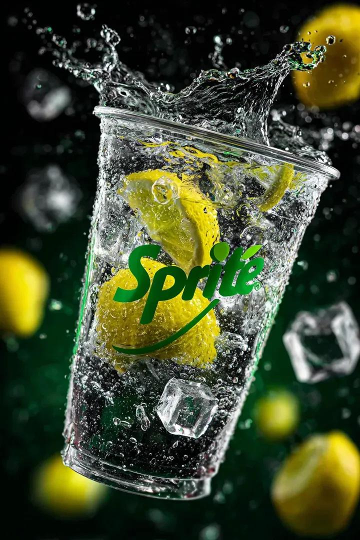 Hyper-Realistic Sprite Soda Product Shot